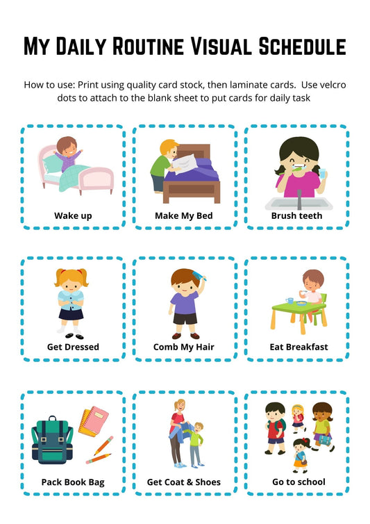 Visual Routine Cards & Back to school success bundle