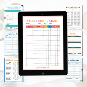 Kids/Family Chore Charts/Checklist BUNDLE, Reward/Allowance, Behavior Consequence List, Before/After School Routine, Daily Weekly Monthly Checklist Tasks