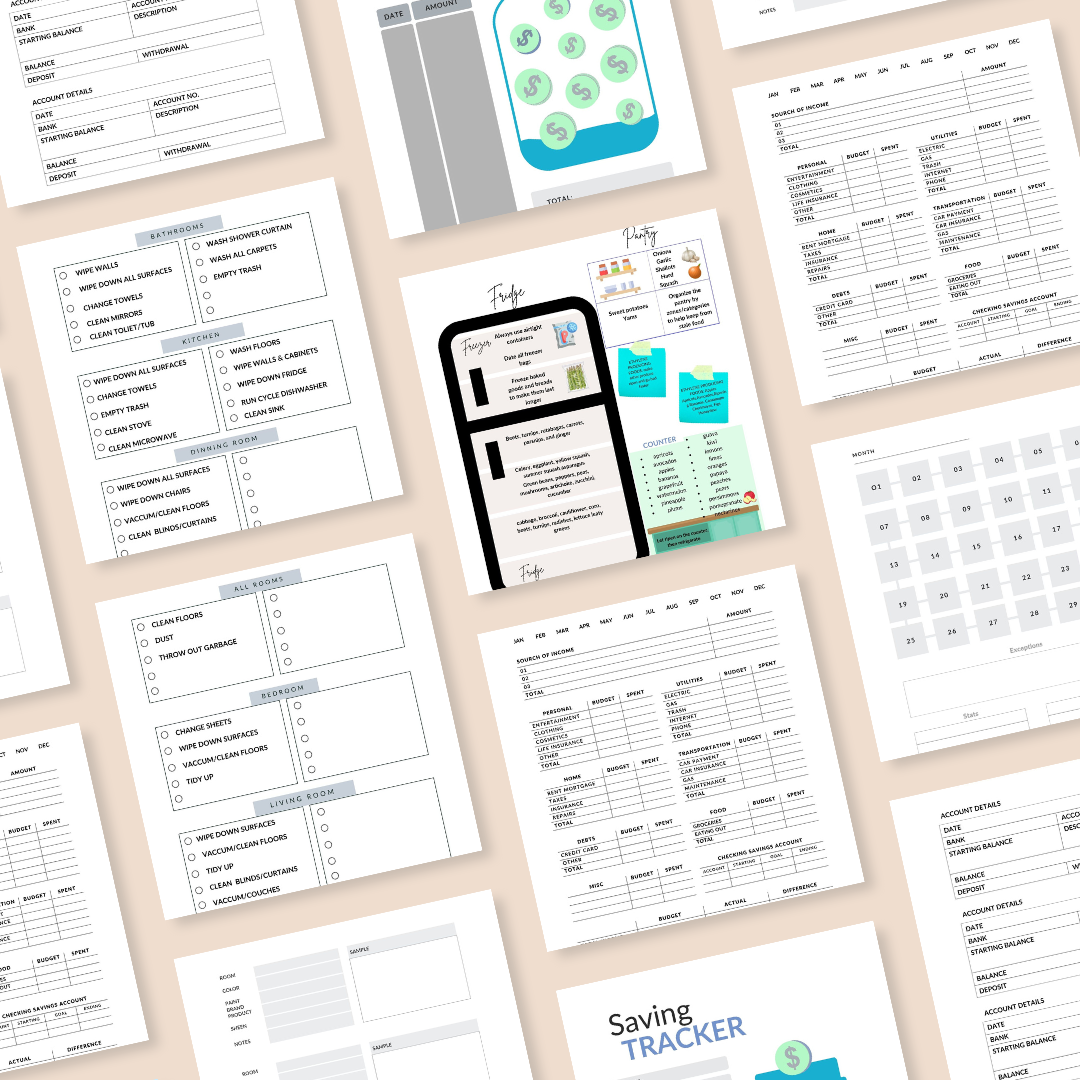 Home Management Printable Binder - Tidy Home & Life Kit